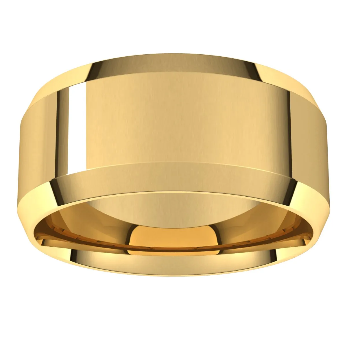14K Yellow 9 mm Beveled Edge Comfort Fit Light Band