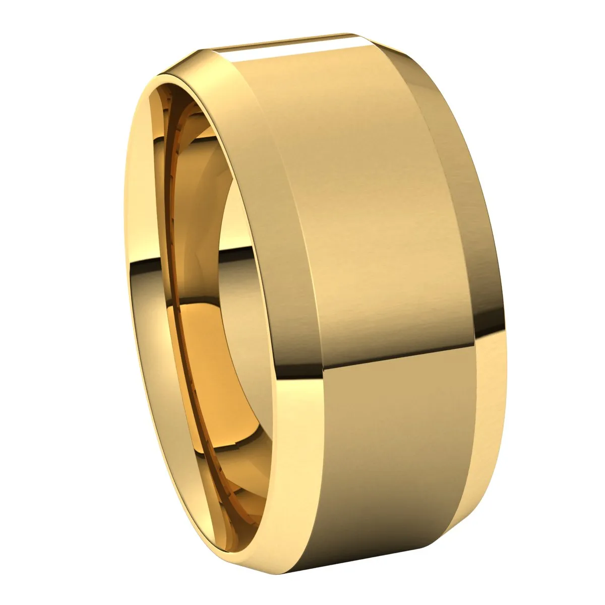 14K Yellow 9 mm Beveled Edge Comfort Fit Light Band