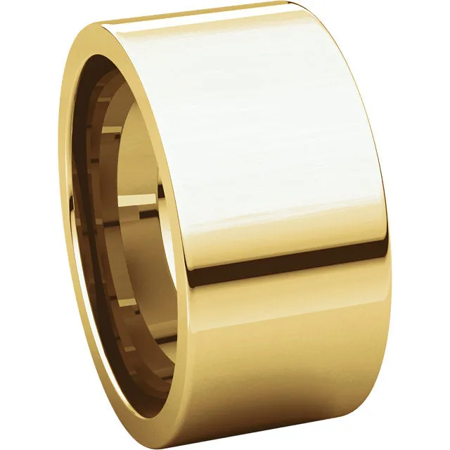 14k Yellow Gold 10mm Flat Comfort Fit Band, Size 6.5