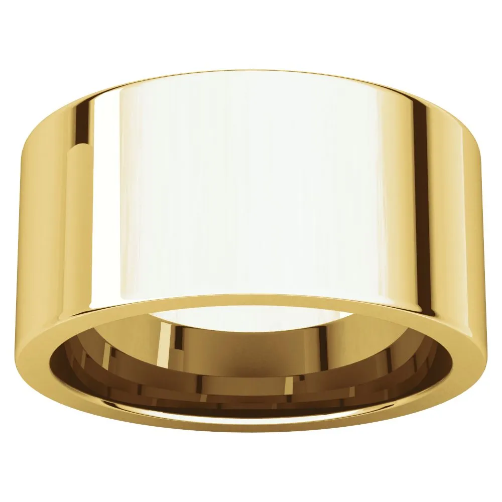 14k Yellow Gold 10mm Flat Comfort Fit Band, Size 6.5