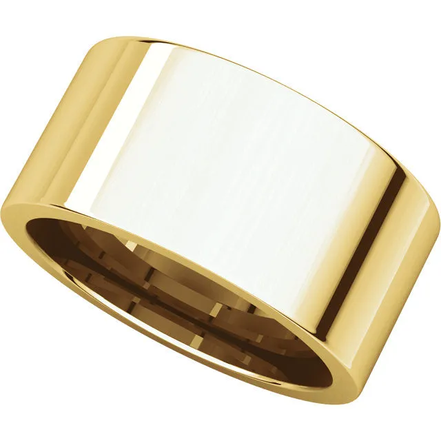 14k Yellow Gold 10mm Flat Comfort Fit Band, Size 6.5