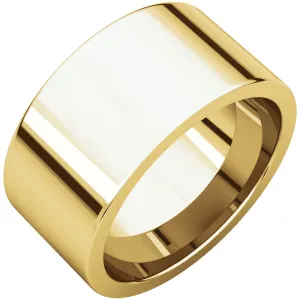 14k Yellow Gold 10mm Flat Comfort Fit Band, Size 6.5