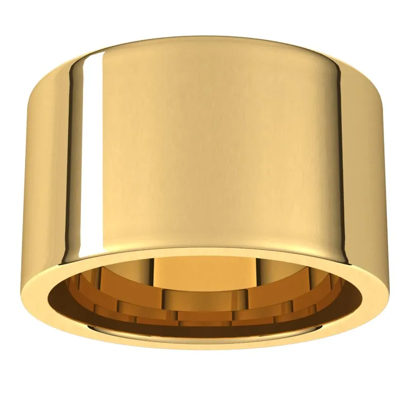 14K Yellow Gold 12 mm flat comfort fit Wedding Band