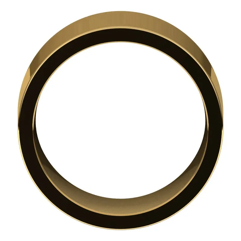 14K Yellow Gold 12 mm flat comfort fit Wedding Band