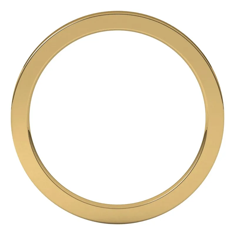 14K Yellow Gold 1.5 mm flat comfort fit Wedding Band