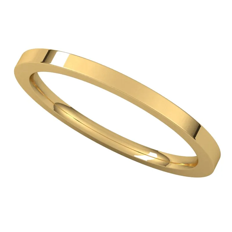14K Yellow Gold 1.5 mm flat comfort fit Wedding Band