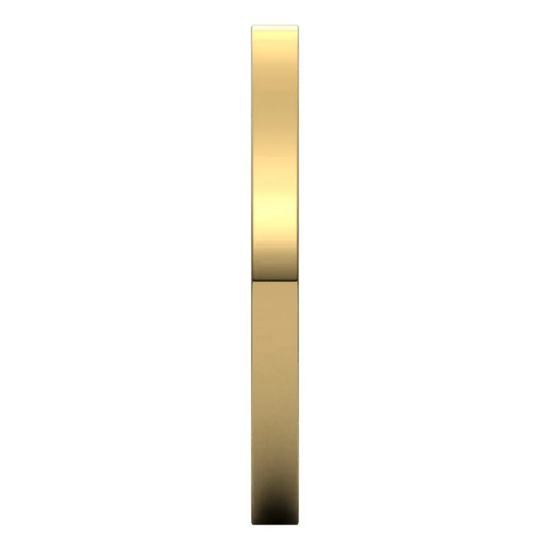 14K Yellow Gold 2 mm flat comfort fit Wedding Band