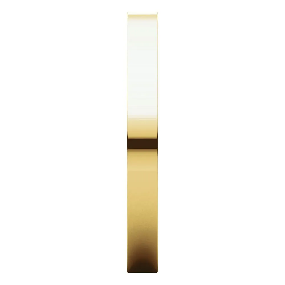 14k Yellow Gold 2.5mm Flat Comfort Fit Band, Size 5.5