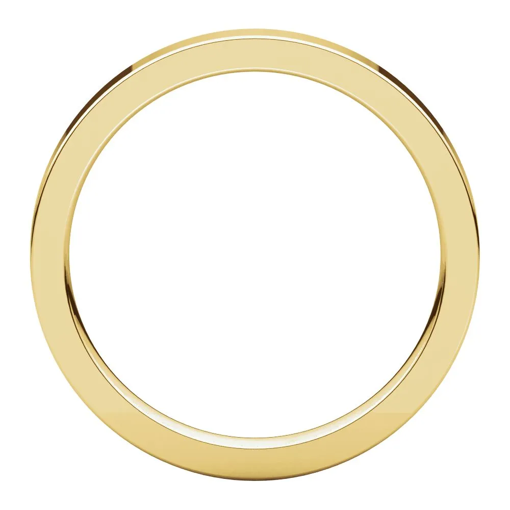 14k Yellow Gold 2.5mm Flat Comfort Fit Band, Size 5.5
