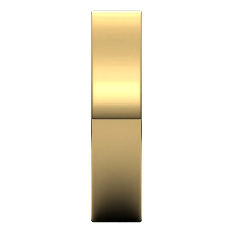 14K Yellow Gold 5 mm flat comfort fit Wedding Band