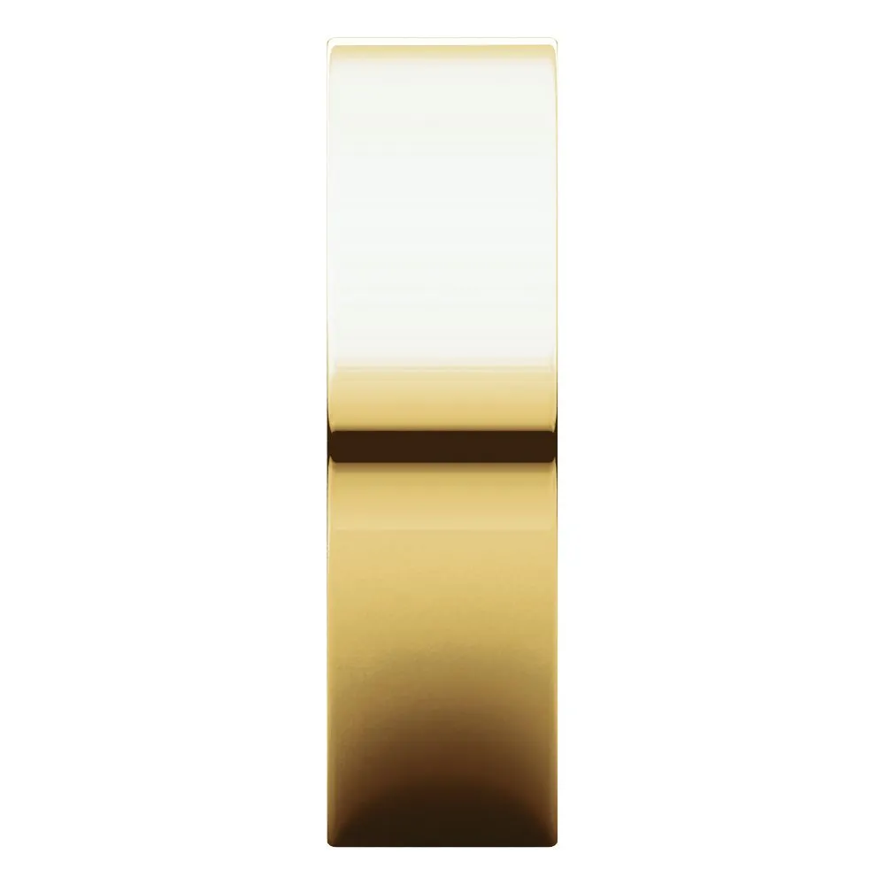 14k Yellow Gold 6mm Flat Comfort Fit Band, Size 10
