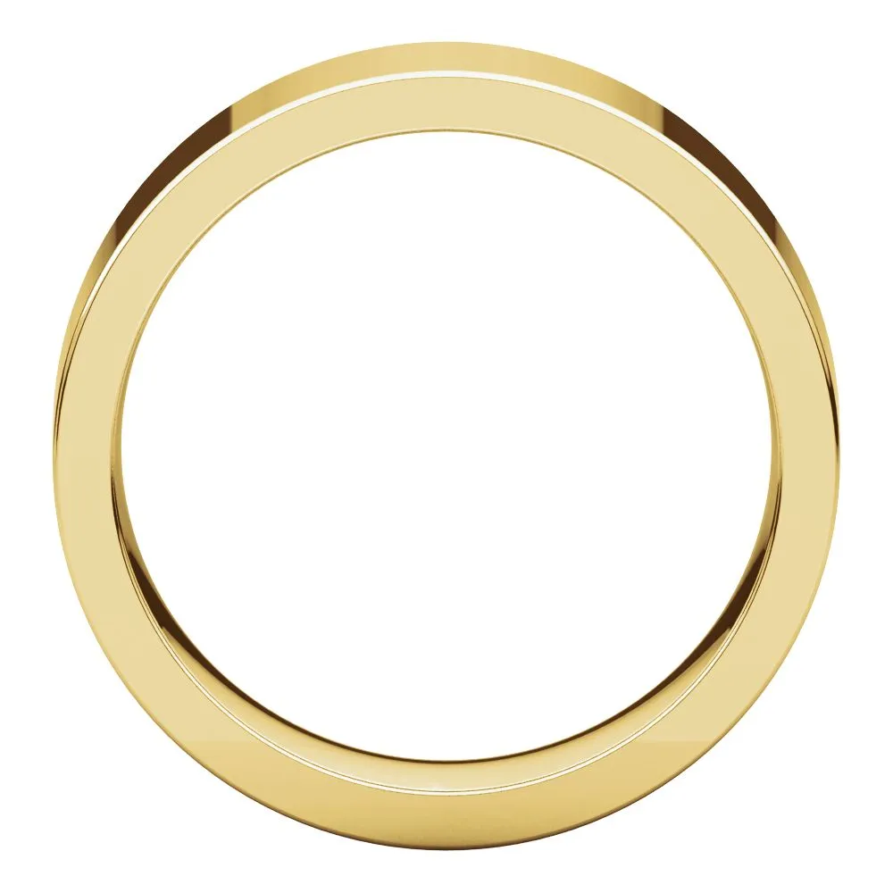 14k Yellow Gold 6mm Flat Comfort Fit Band, Size 7.5