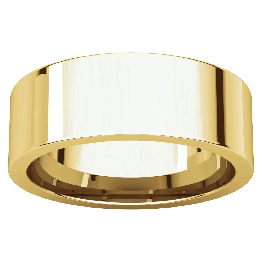14k Yellow Gold 7mm Flat Comfort Fit Band, Size 9