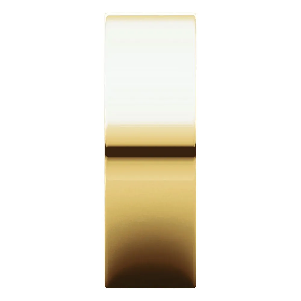 14k Yellow Gold 7mm Flat Comfort Fit Band, Size 9