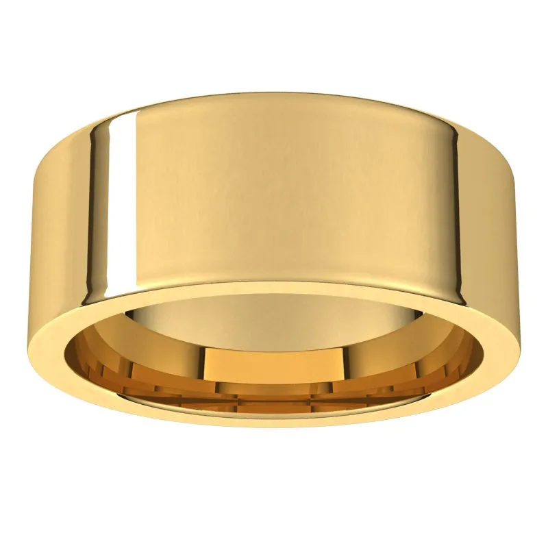14K Yellow Gold 8 mm flat comfort fit Wedding Band
