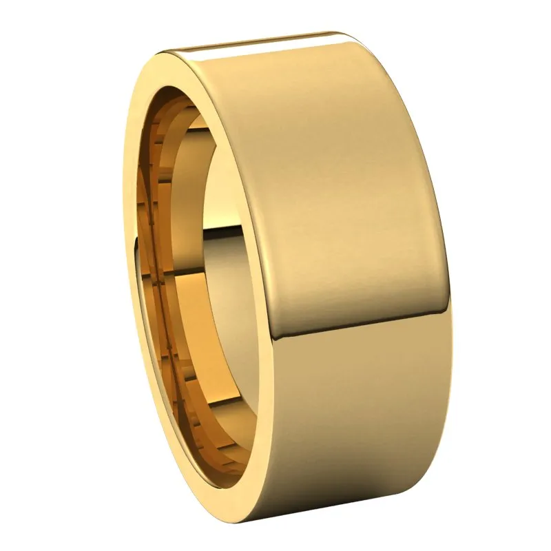 14K Yellow Gold 8 mm flat comfort fit Wedding Band