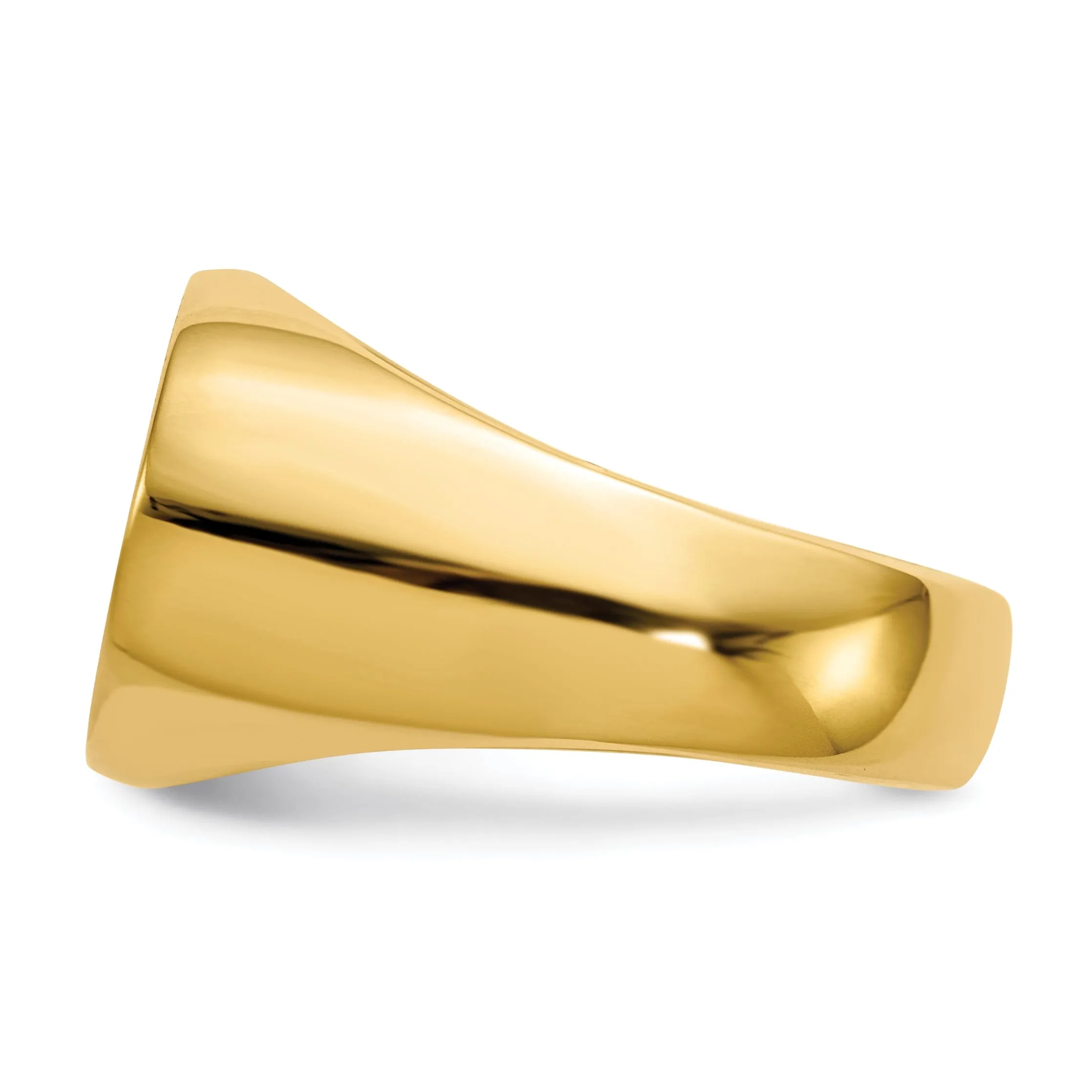 14k Yellow Gold Men's Solid Back Signet Ring