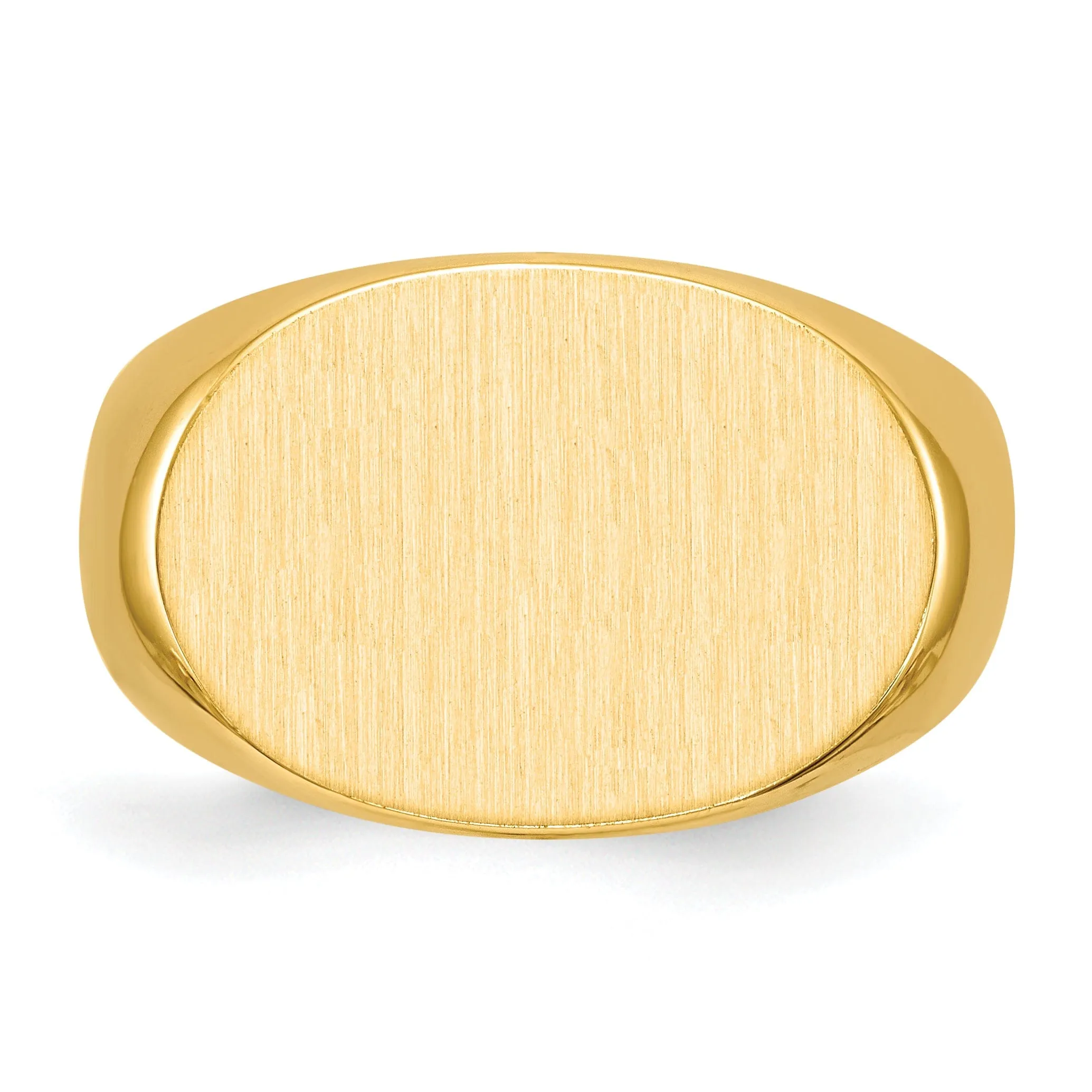14k Yellow Gold Men's Solid Back Signet Ring