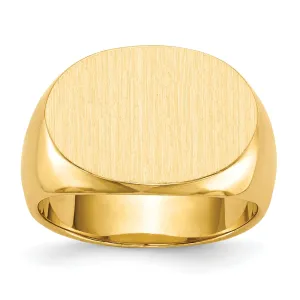 14k Yellow Gold Men's Solid Back Signet Ring
