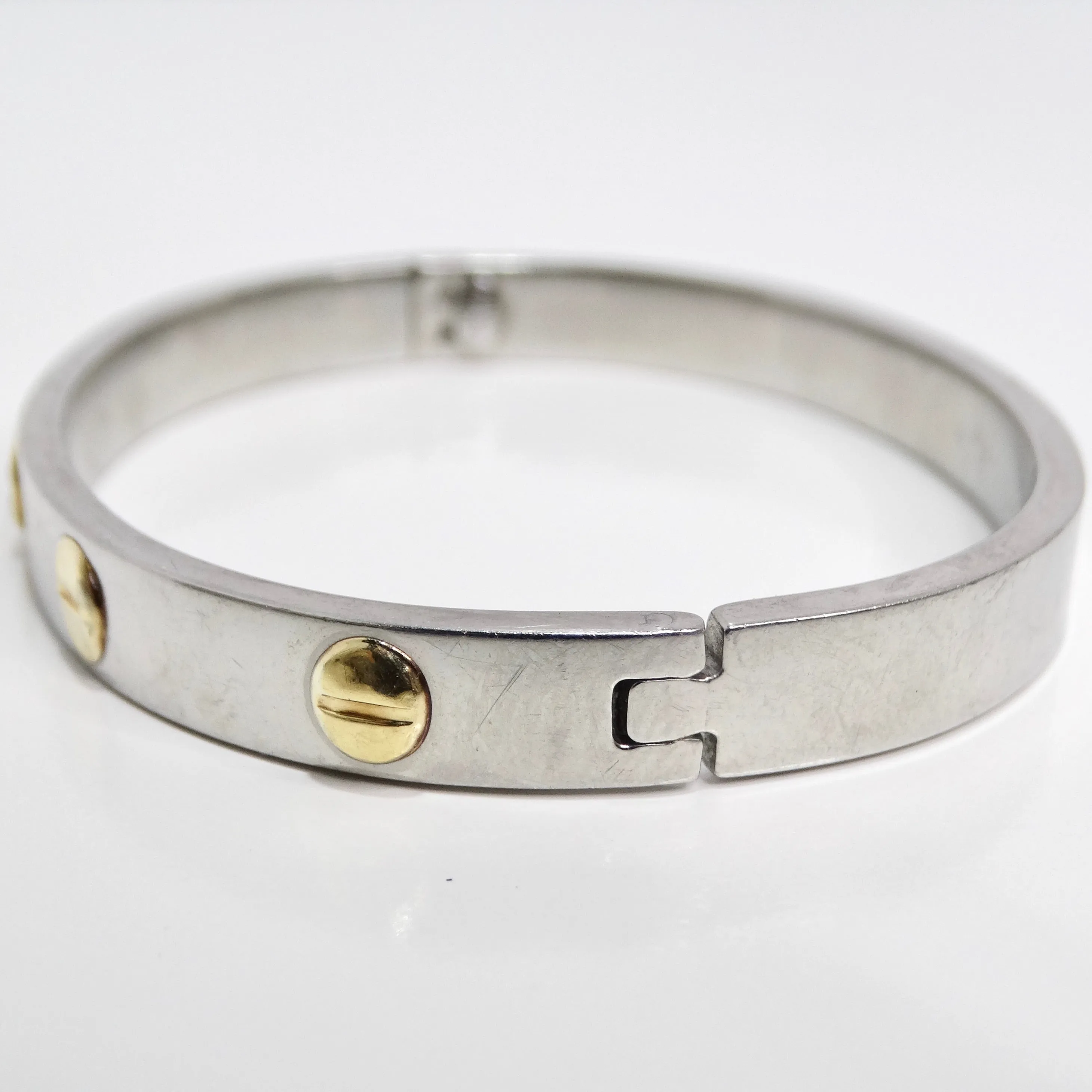 18K Gold Cartier Love Inspired Silver Bracelet