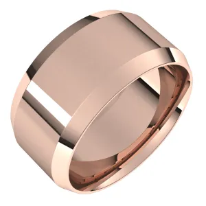 18K Rose 10 mm Beveled Edge Comfort Fit Light Band