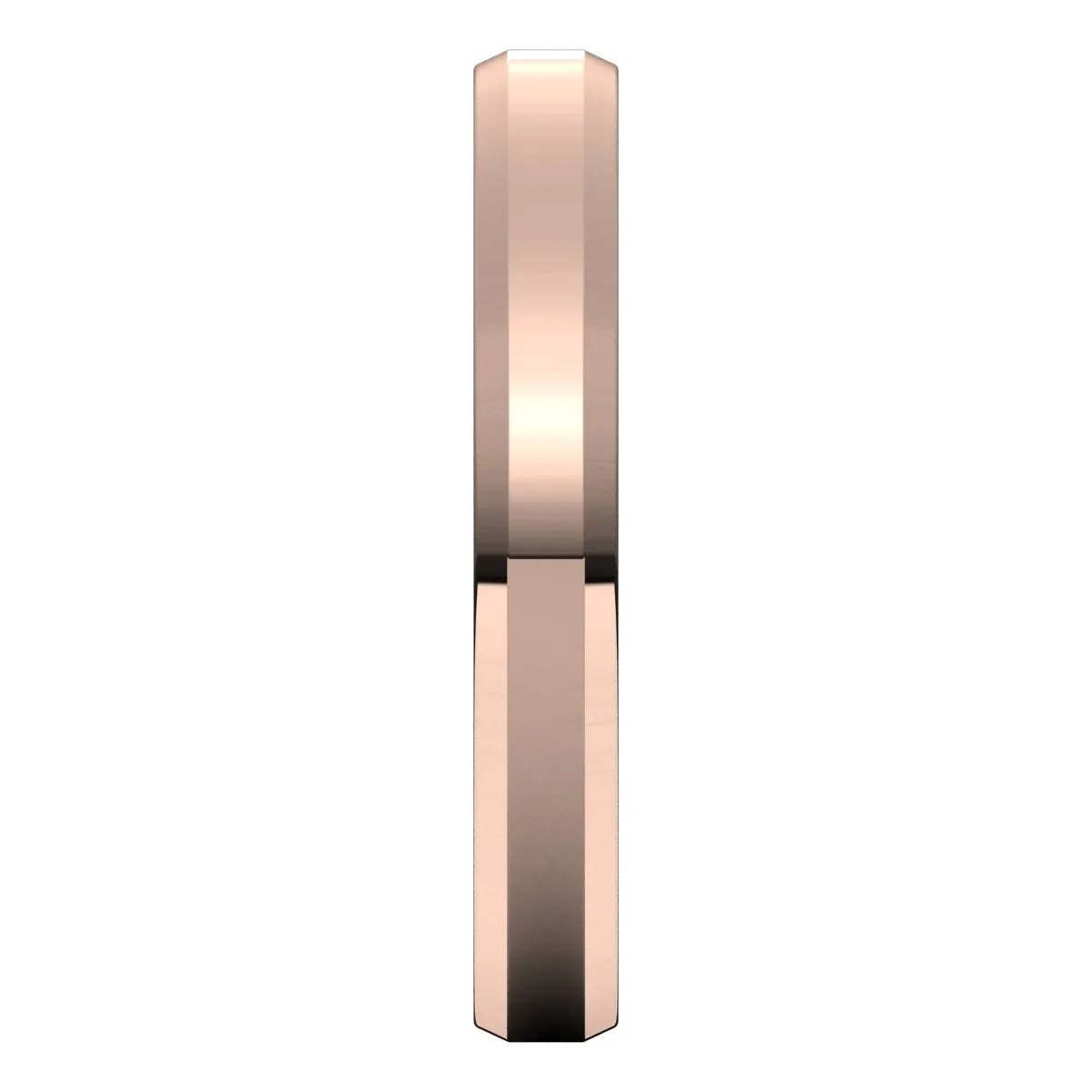 18K Rose 3 mm Beveled Edge Comfort Fit Light Band