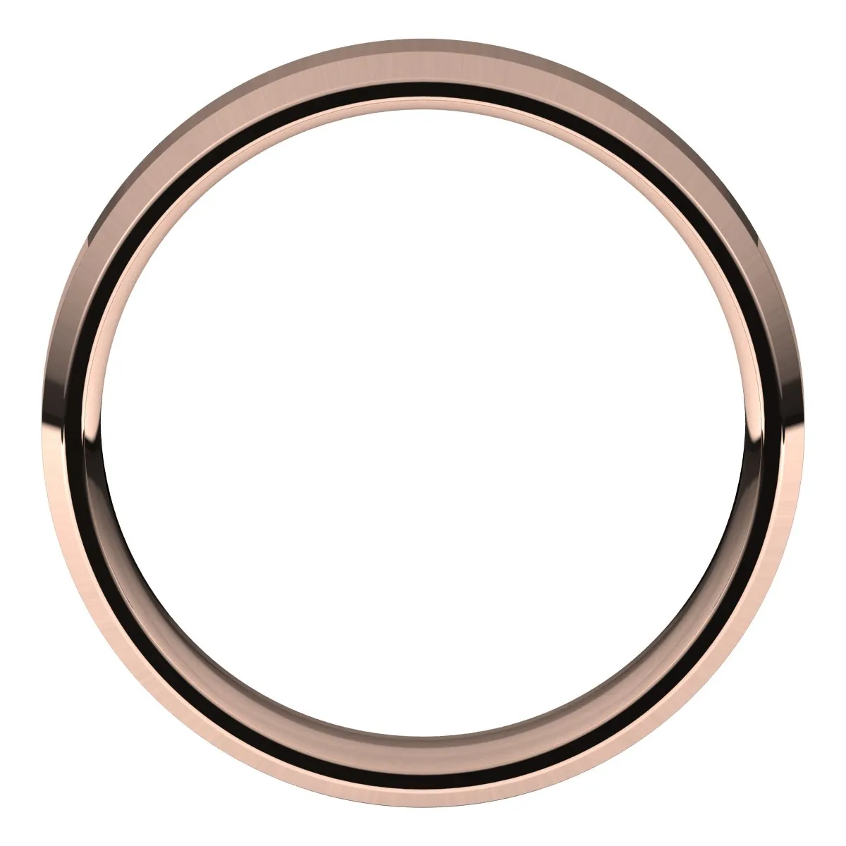 18K Rose 5 mm Beveled Edge Comfort Fit Light Band