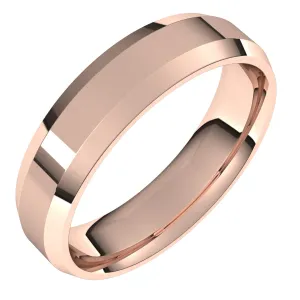 18K Rose 5 mm Beveled Edge Comfort Fit Light Band