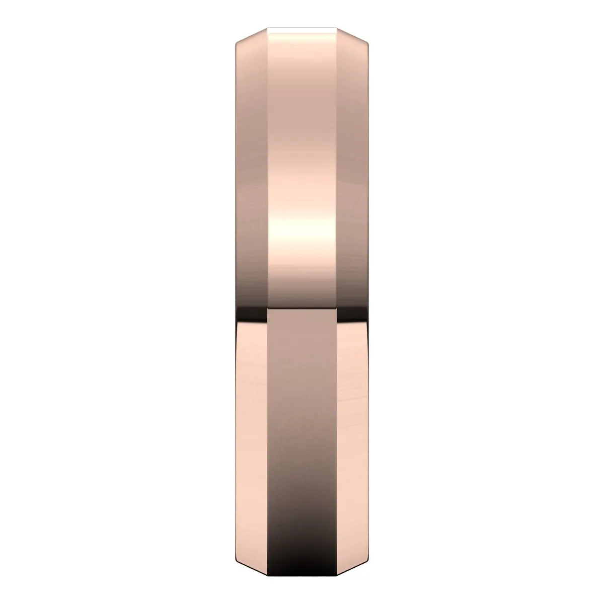 18K Rose 5 mm Beveled Edge Comfort Fit Light Band