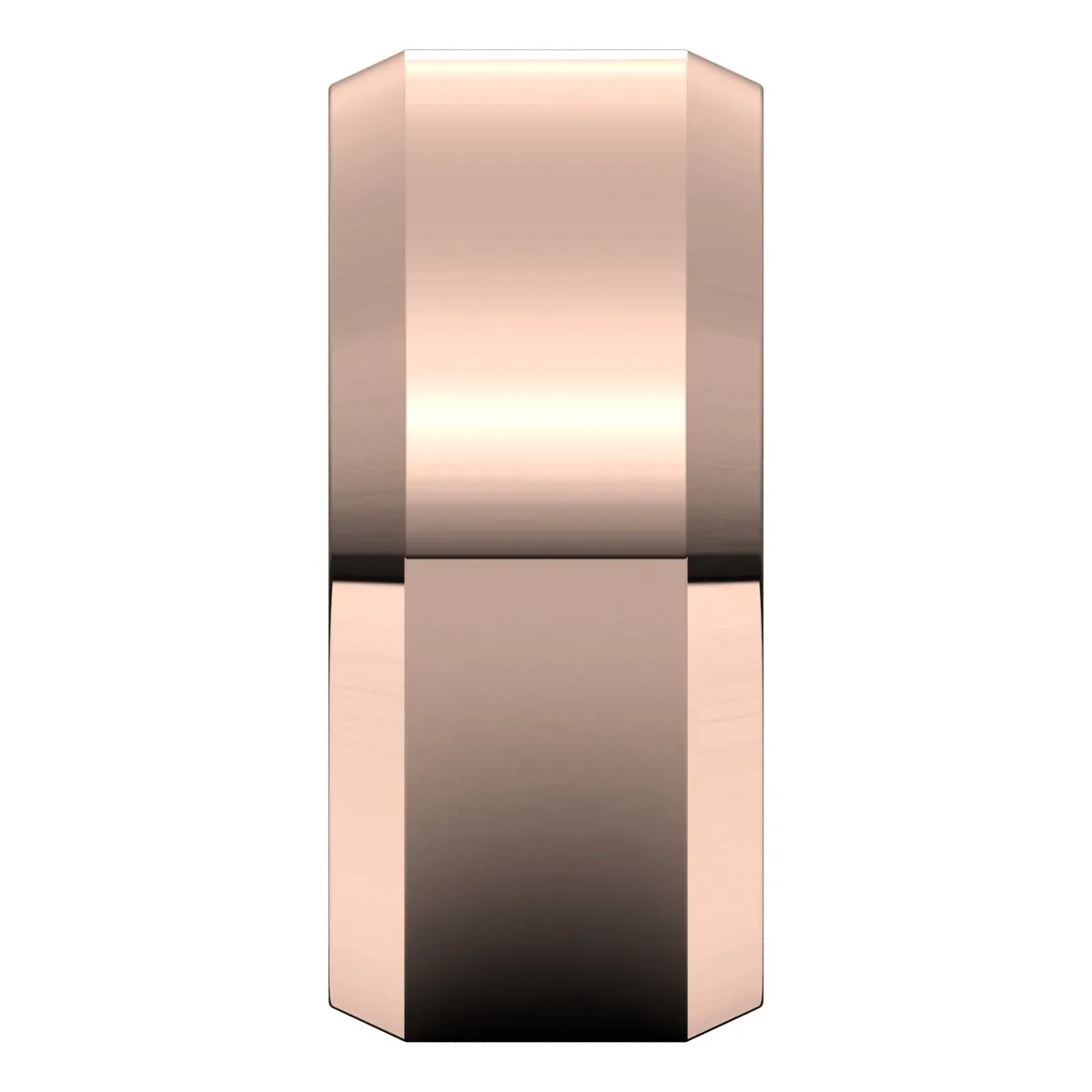 18K Rose 9 mm Beveled Edge Comfort Fit Light Band
