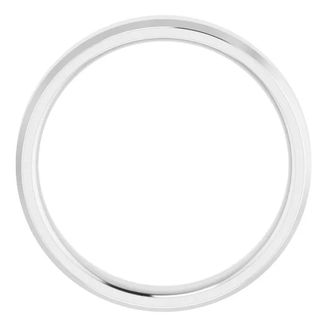 18K White 4 mm Beveled Edge Comfort Fit Light Band
