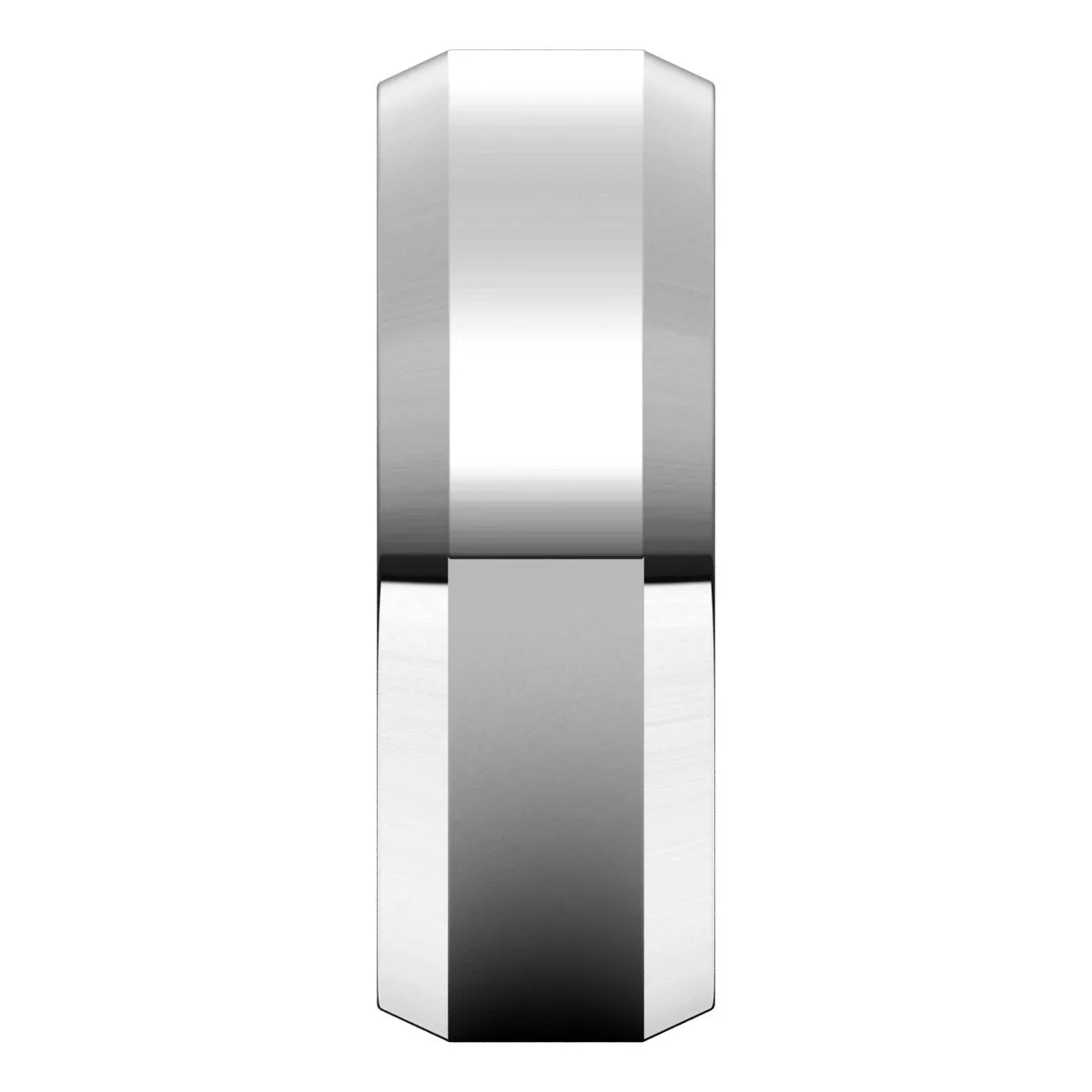 18K White 7 mm Beveled Edge Comfort Fit Light Band