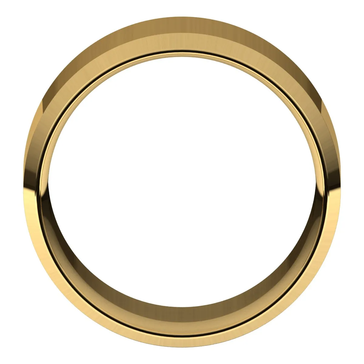 18K Yellow 11 mm Beveled Edge Comfort Fit Light Band