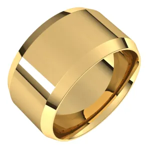 18K Yellow 11 mm Beveled Edge Comfort Fit Light Band