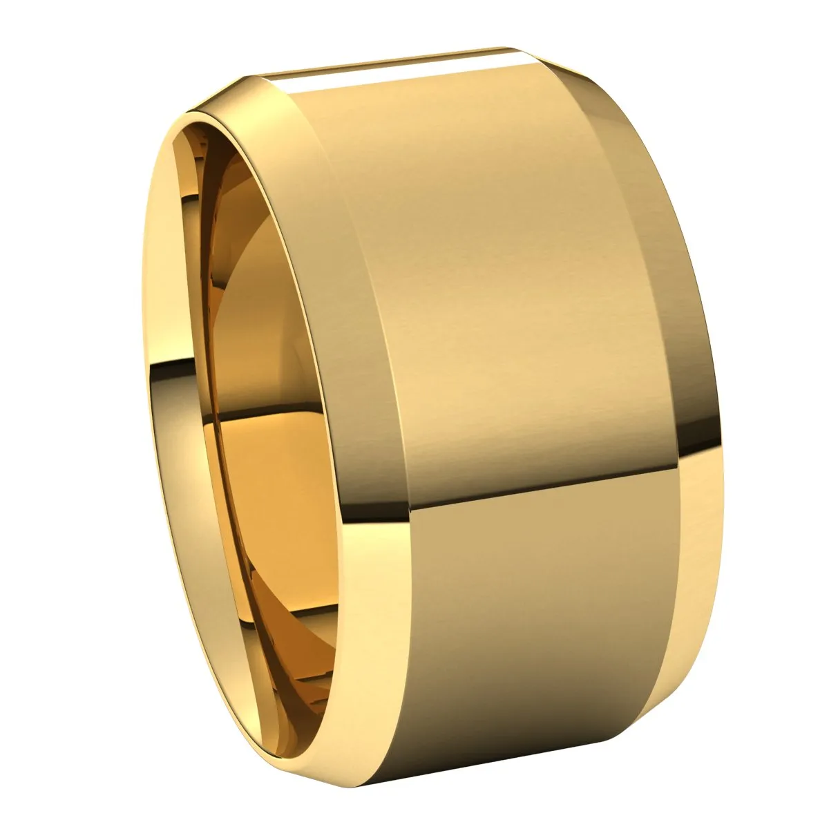 18K Yellow 11 mm Beveled Edge Comfort Fit Light Band