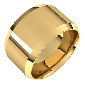 18K Yellow 12 mm Beveled Edge Comfort Fit Light Band