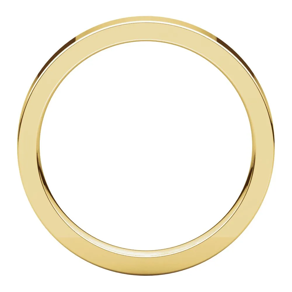 18k Yellow Gold 3mm Flat Comfort Fit Band, Size 6