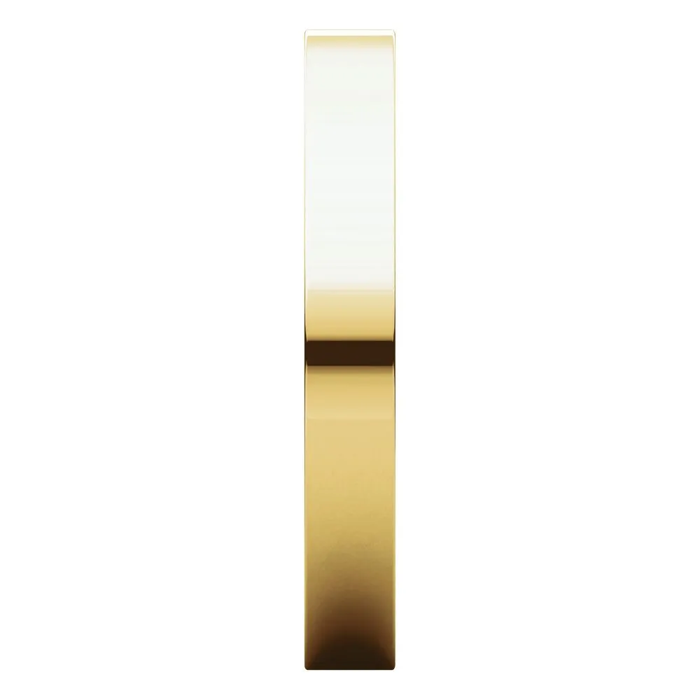 18k Yellow Gold 3mm Flat Comfort Fit Band, Size 6
