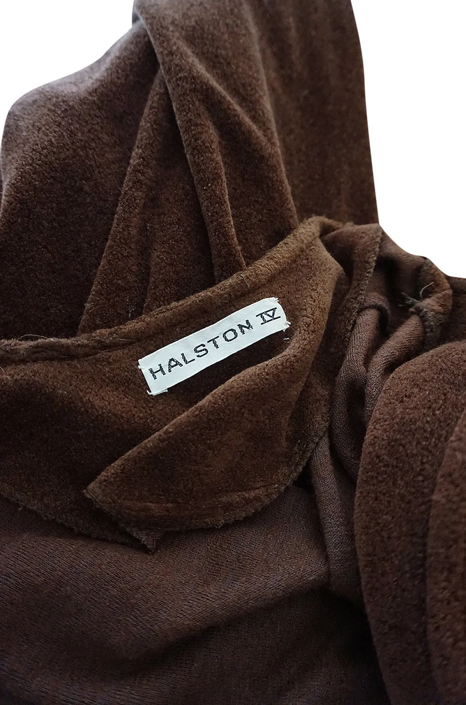 1970s Halston Chocolate Brown Toweling Jumpsuit
