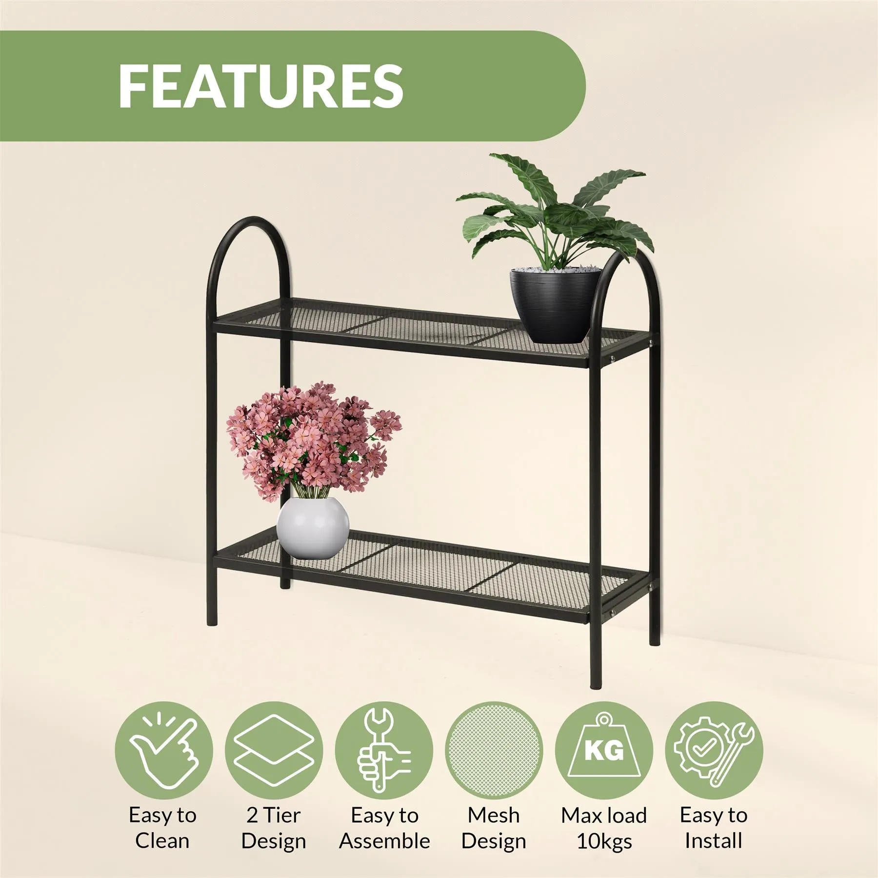2 Tier Metal Plant Stand