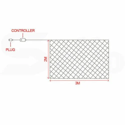 320LED Fairy Lights Net Mesh Curtain Cool White