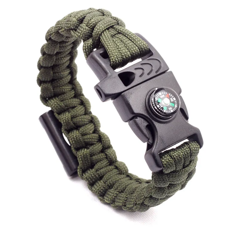 4 in 1 Unisex Survival Wristband Bracelet Paracord