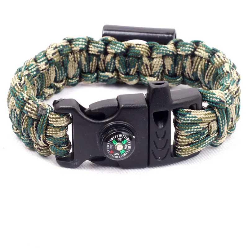 4 in 1 Unisex Survival Wristband Bracelet Paracord
