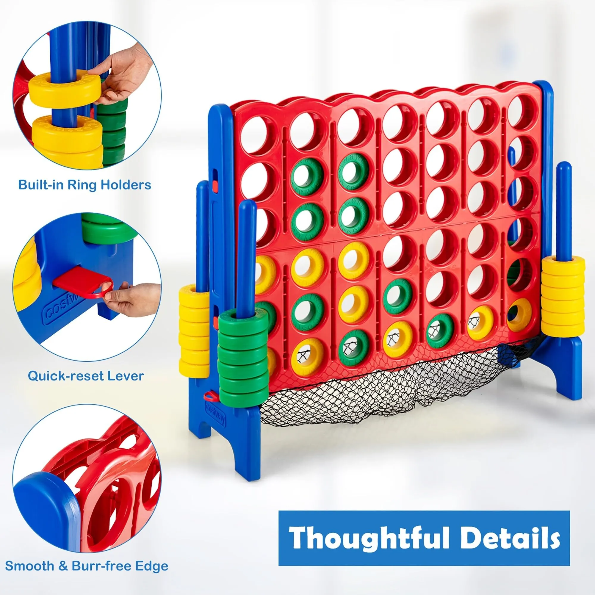 4-to-Score Giant Game Set 4-in-a-Row Connect W/net Storage