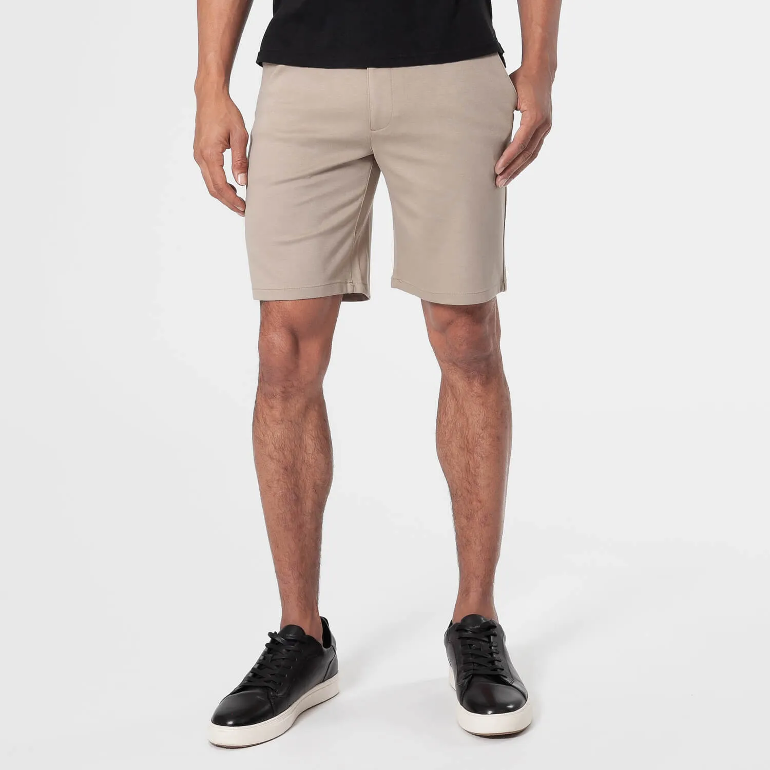 9" Carbon & Khaki Comfort Knit Chino Shorts 2-Pack