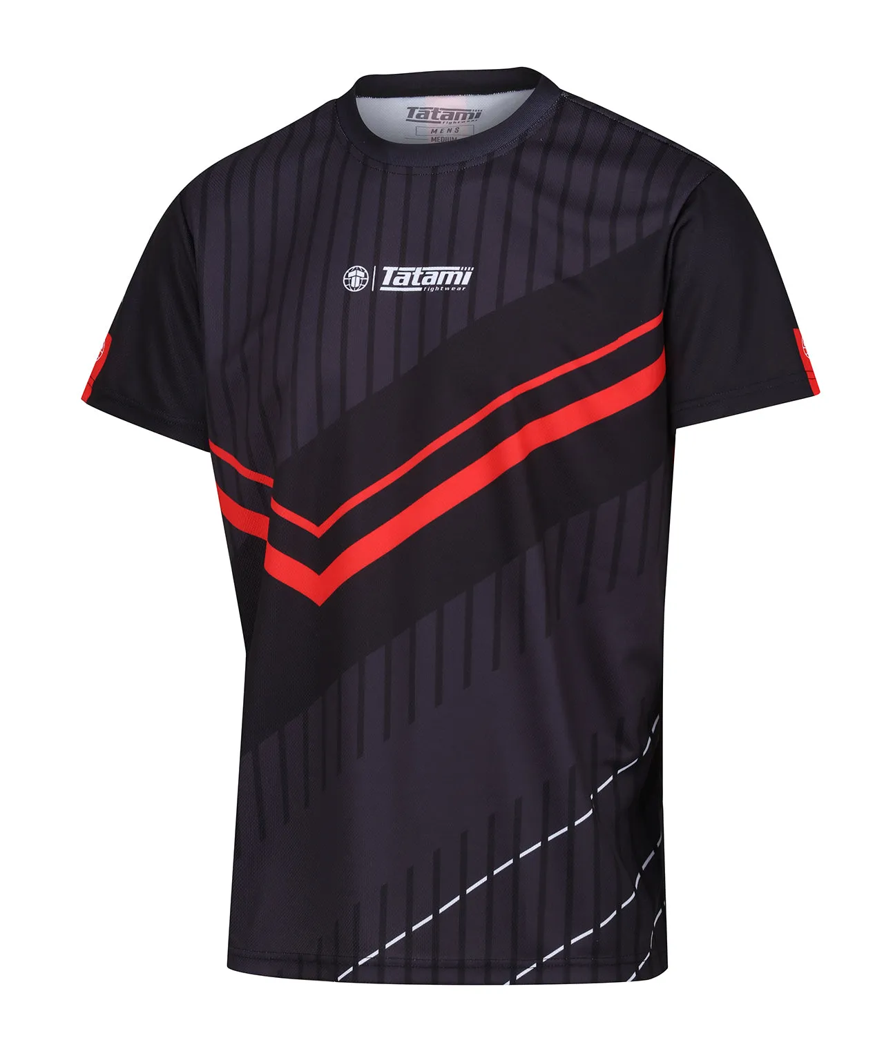 Abstract Mesh Grapple T-Shirt - Black & Red