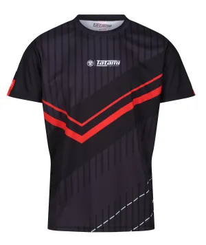 Abstract Mesh Grapple T-Shirt - Black & Red
