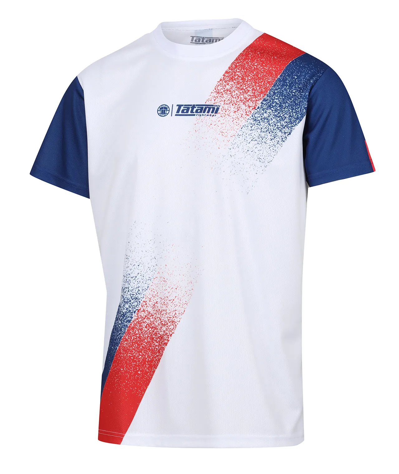 Abstract Mesh Grapple T-Shirt - White & Navy