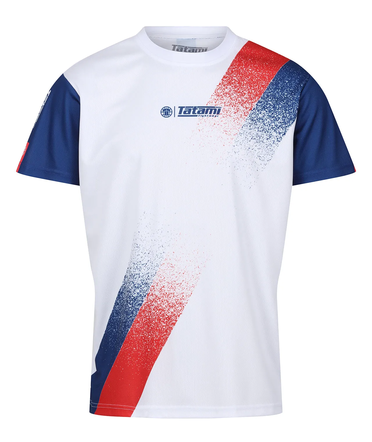 Abstract Mesh Grapple T-Shirt - White & Navy