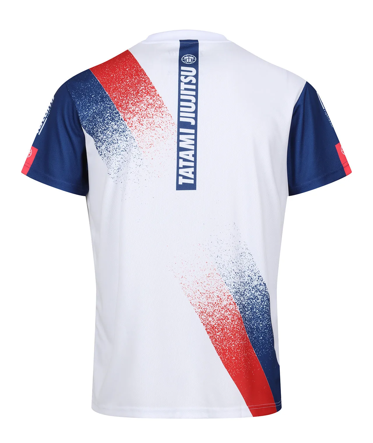 Abstract Mesh Grapple T-Shirt - White & Navy
